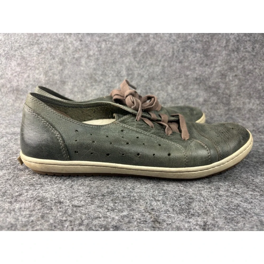 Taos Plim Soul Sneakers Womens 9.5 Green Leather Perforated Lace Up Comfort